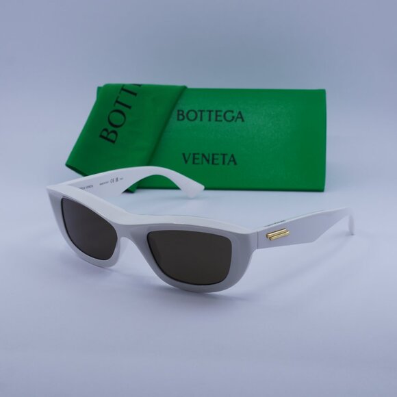 Bottega Veneta BV1326S 004 Rectangle Sunglasses - Ivory/Brown - Picture 4 of 10